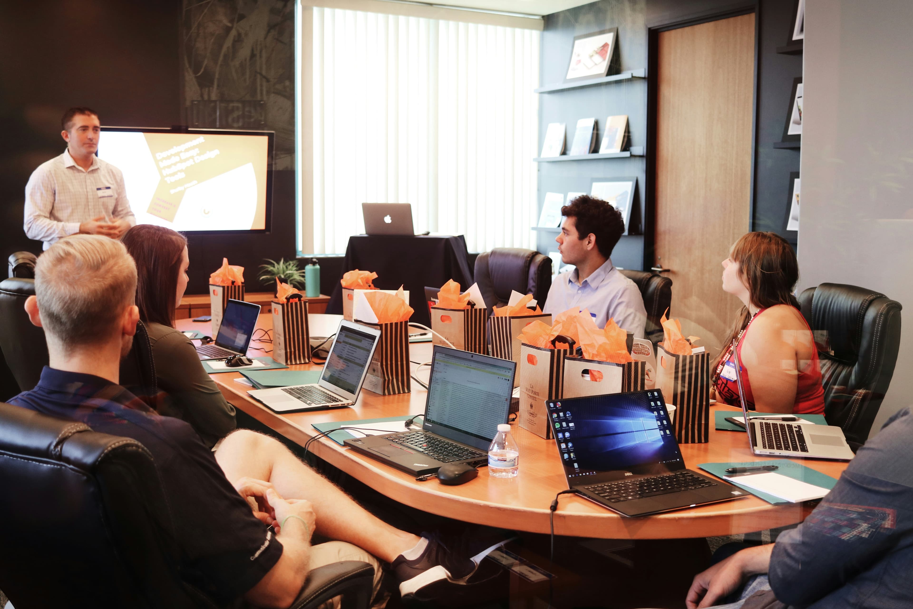Professional team collaborating